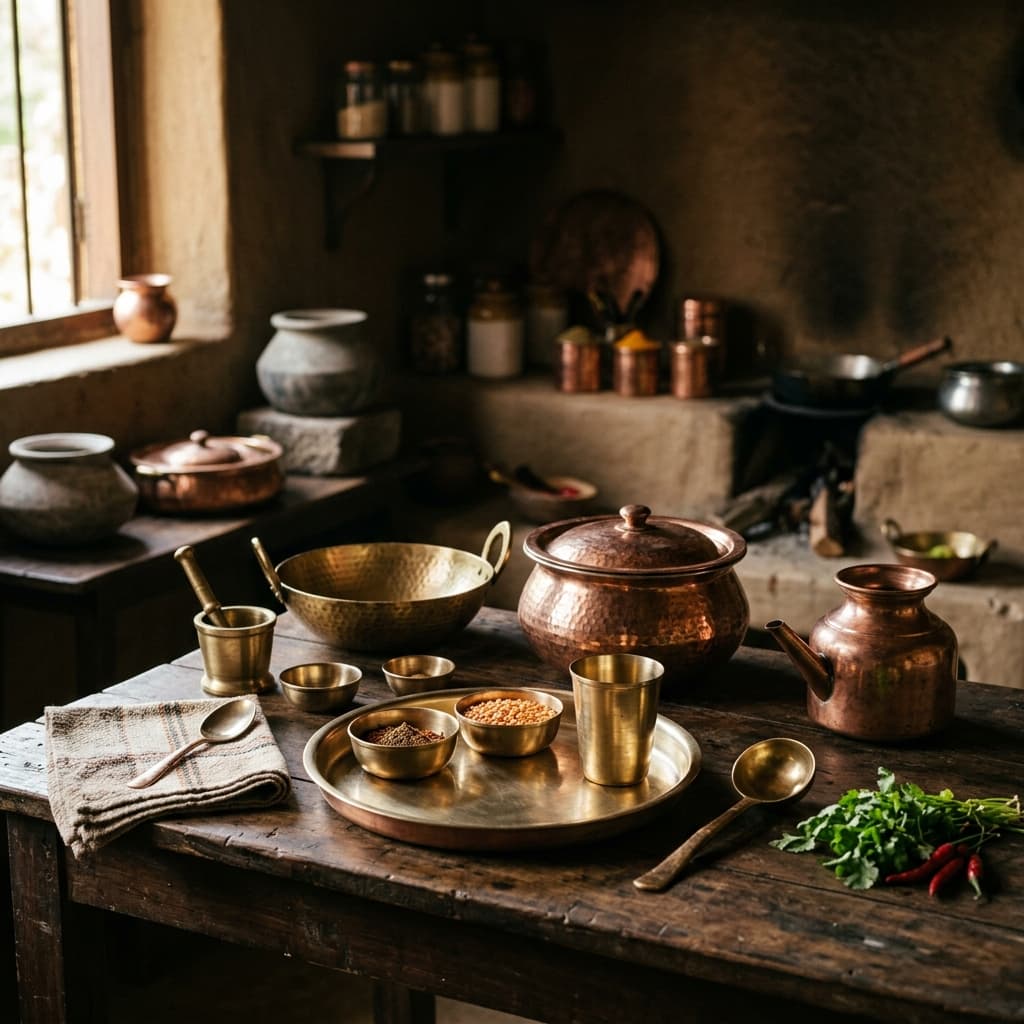 Traditional Indian handcrafted kitchenware